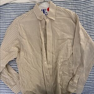 Classic Beige Striped Shirt